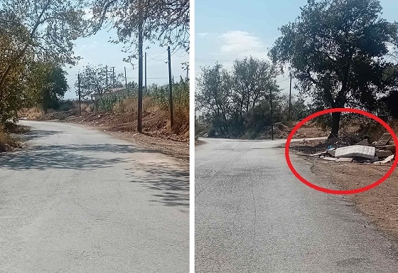 Μόλις καθαρίστηκε περιοχή στον Άγιο Παΐσιο, αμέσως εμφανίστηκαν πάλι τα μπάζα.