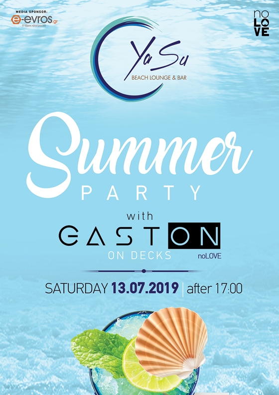 Έρxεται super καλοκαιρινό party με dj Gaston στο Yasu beach bar