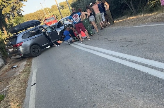 Φωτογραφία από το σημείο του ατυχήματος.