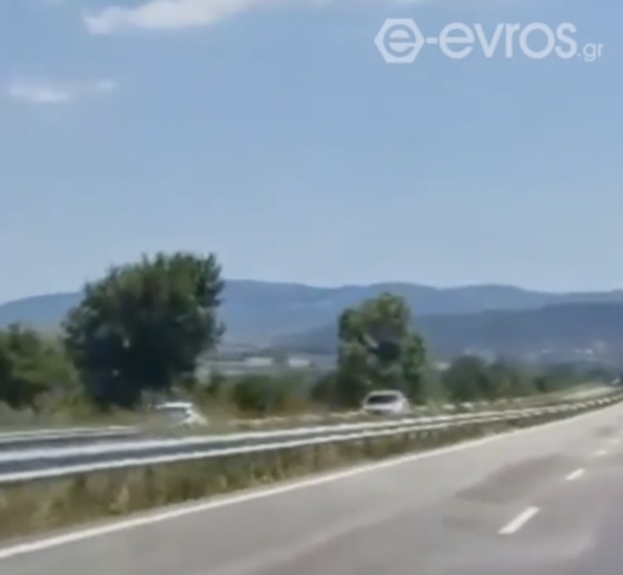Φωτογραφία ντοκουμέντο από περιστατικό ανάποδης οδήγησης στην Εγνατία Οδό