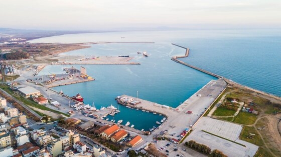 Το Λιμάνι της Αλεξανδρούπολης από ψηλά.